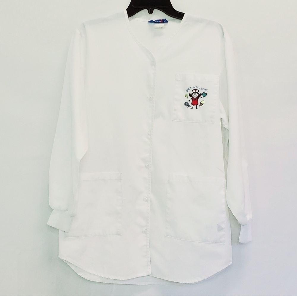 Angelica white long sleeve scrub top